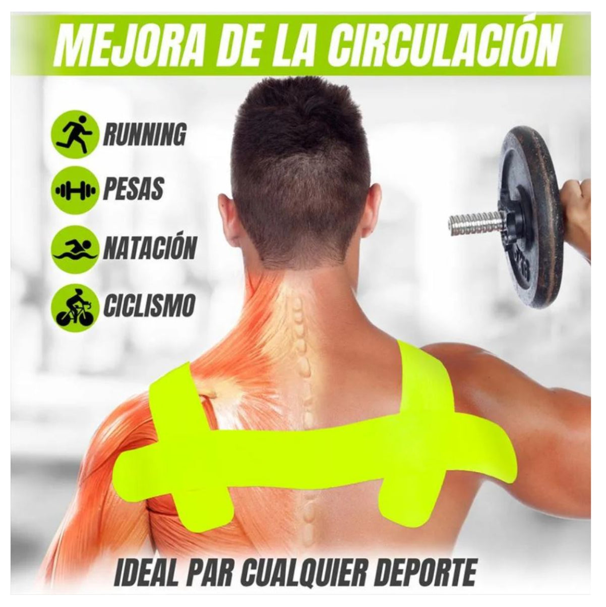 Cinta Rollo Kinesiologica Muscular Ejerc