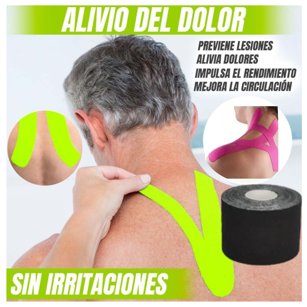 Cinta Rollo Kinesiologica Muscular Ejerc