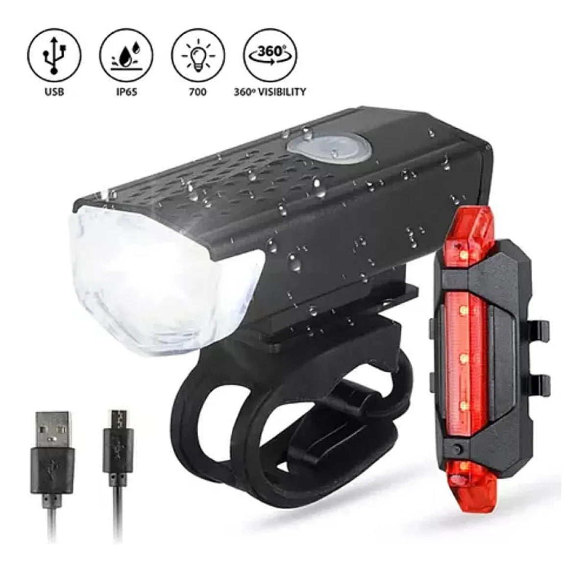 Kit Luz Bicicleta Delantera Trasera